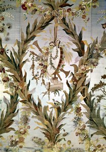 Mural silk of the Empress Bedroom, 1787 (detail) by Gilles Gaudin
